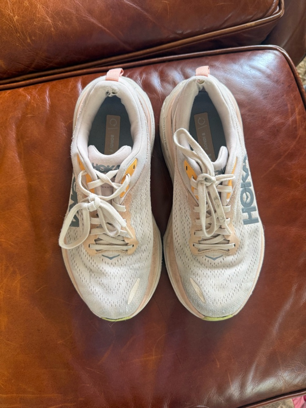 Hoka Pale Pink and Gray Women's Running Sneakers